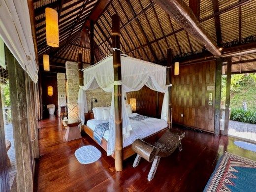 Estate Room bedroom with jungle views at COMO Shambhala Estate, Bali