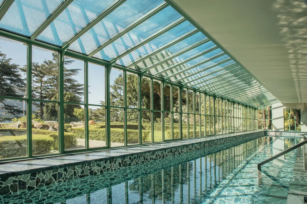 Passalacqua pool terrace with lake view